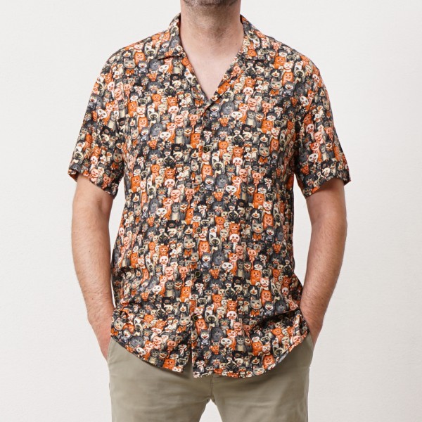 camisa de virados em viscose