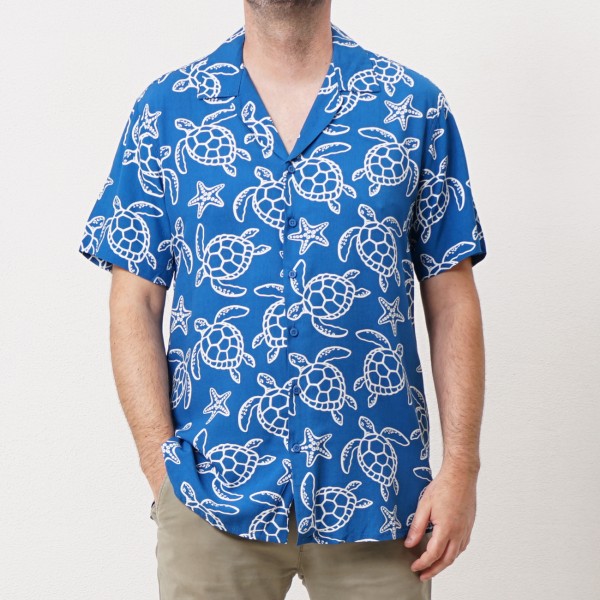 camisa de virados em viscose