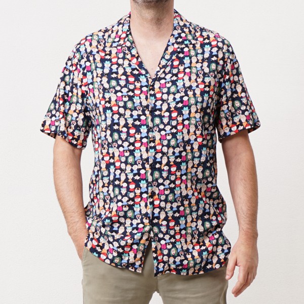 camisa de virados em viscose