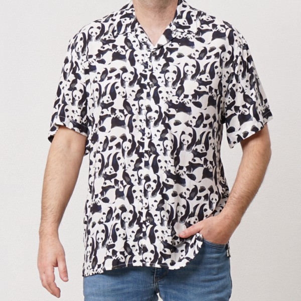 camisa estampada em viscose