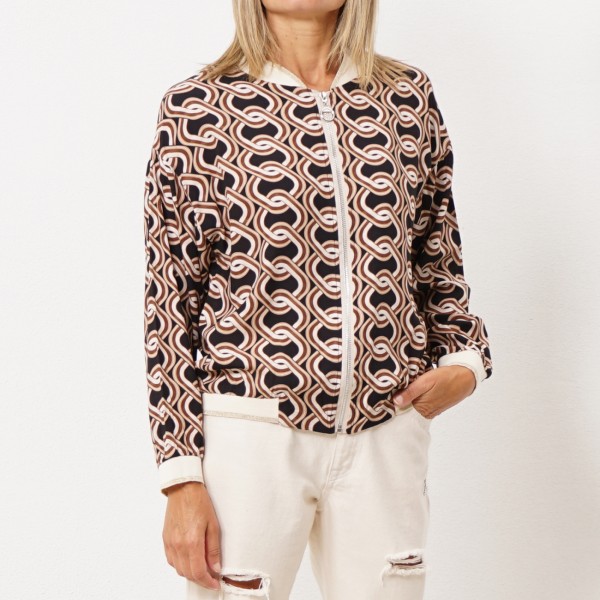 bomber estampado em viscose