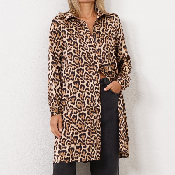 vestido camiseiro (animal print)