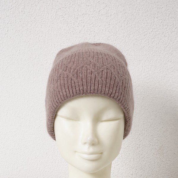 gorro em tricôt c/ angorá