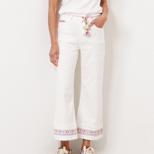 pantalonas bordadas c/ elastano 