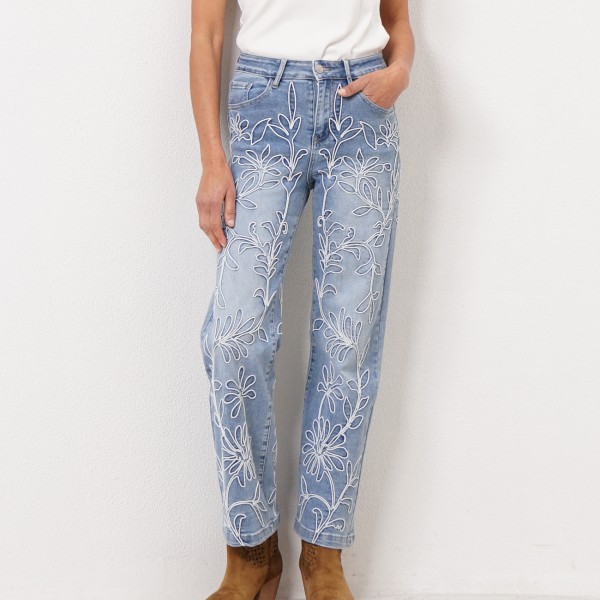 pantalonas bordadas c/ elastano