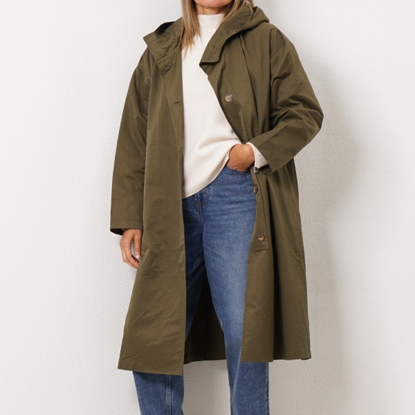 parka oversize impermeável c/ capuz 