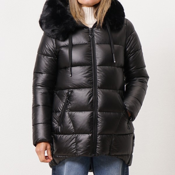 parka acolchoada c/ capuz (pelo removível)