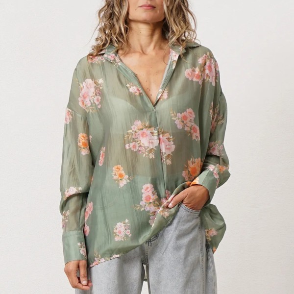 blusa em viscose c/ seda