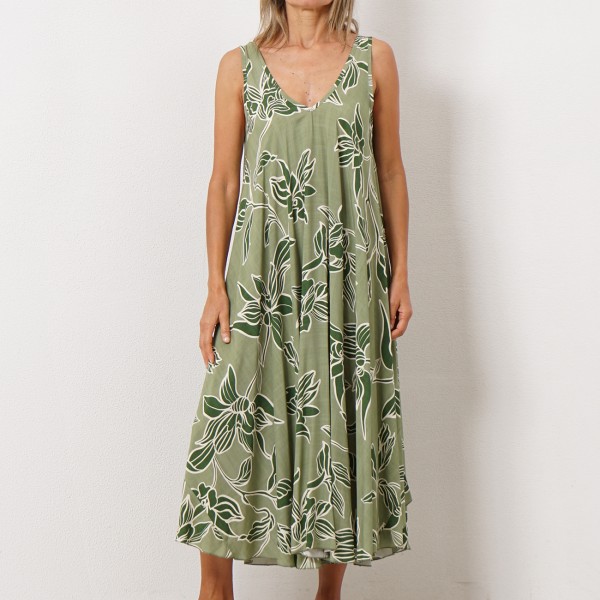 vestido de alças em viscose