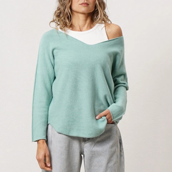 camisola de bico em tricôt