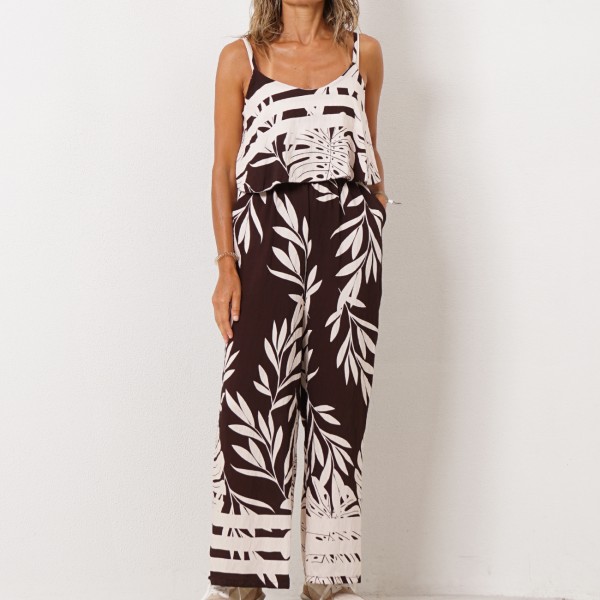 macacão c/ alça em crepe