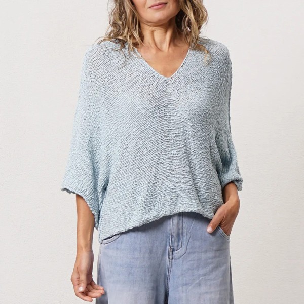 camisola em tricôt de linha de algodão (rústica) 