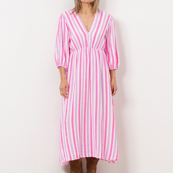 vestido de riscas em algodão (rústico)