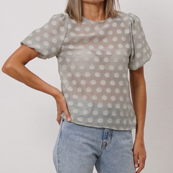 blusa c/ manga de balão