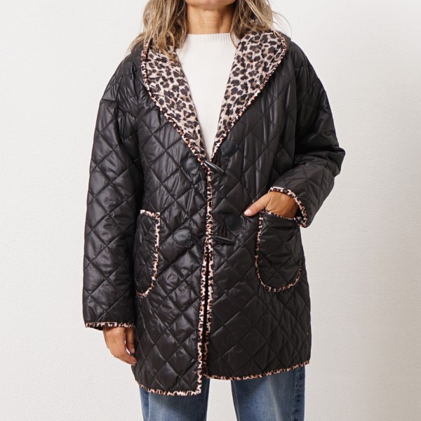 casaco acolchoado c/ forro (animal print)