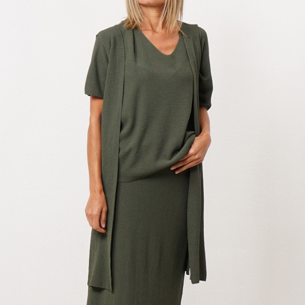 colete em tricôt (ponto arroz) 