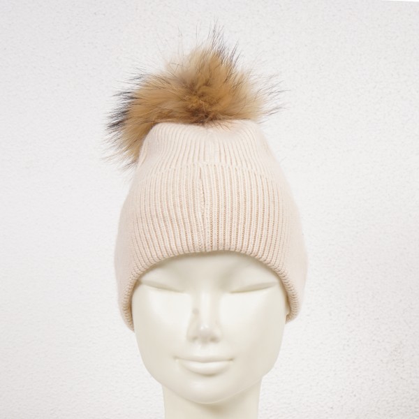 gorro de malha + pompom