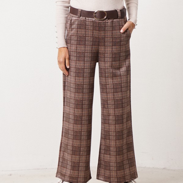 pantalonas de xadrez aveludadas