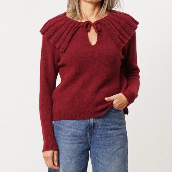 camisola em tricôt c/ gola