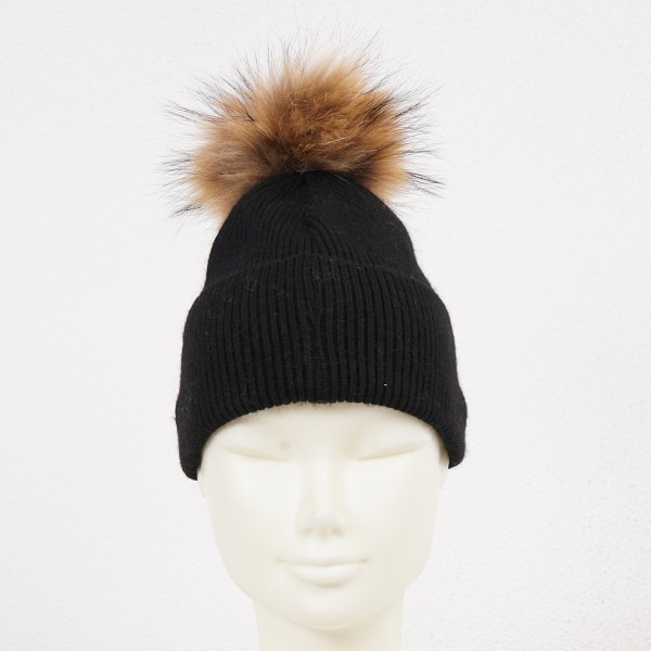 gorro de malha + pompom