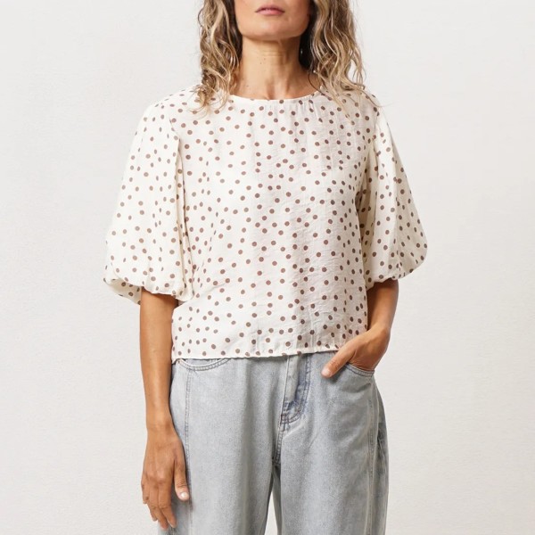 blusa c/ manga de balão