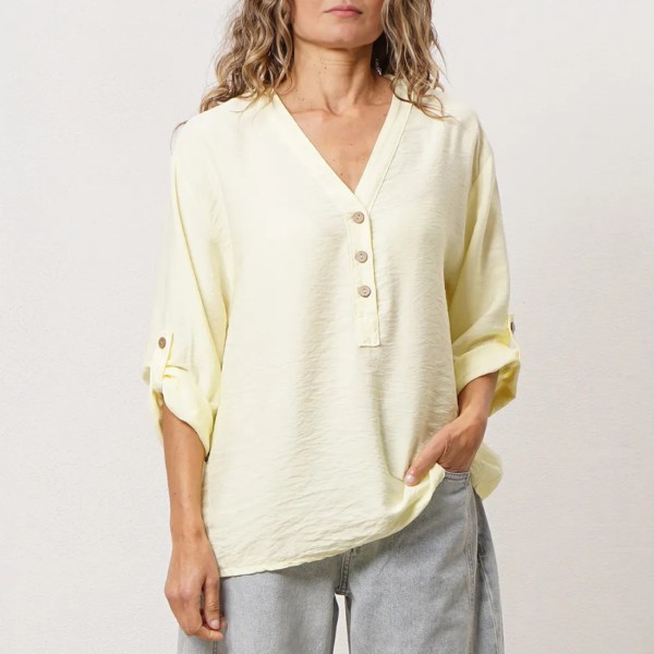 blusa em crepe c/ botões