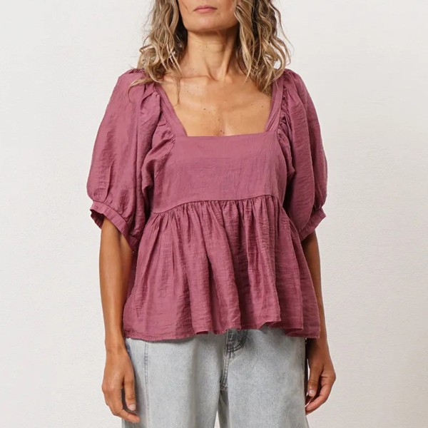 blusa de franzidos c/ tencel (enrugado)