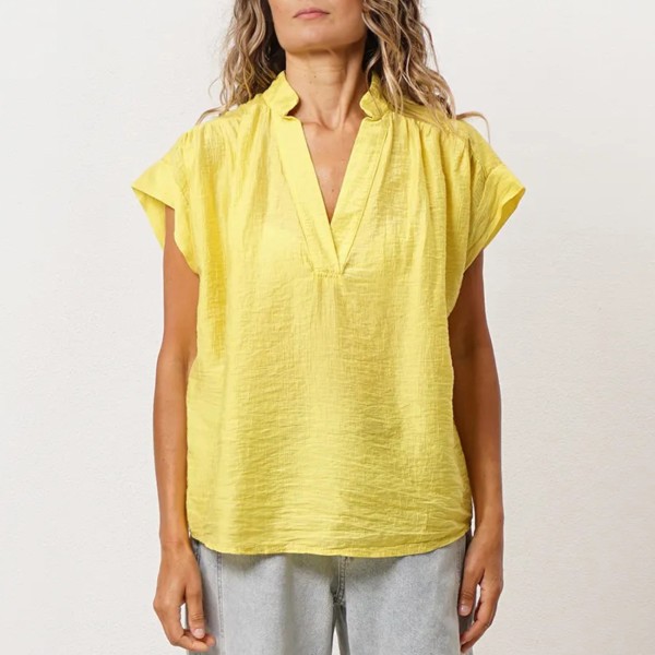 blusa de franzidos c/ tencel (enrugado) premium