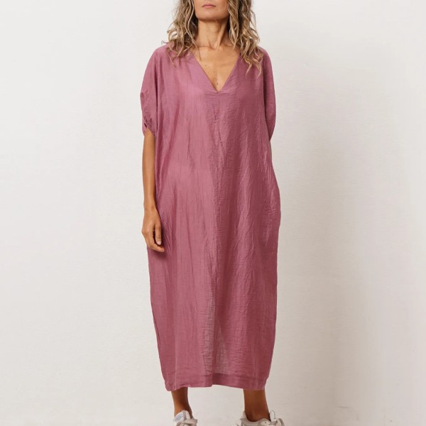 vestido c/ tencel (enrugado)