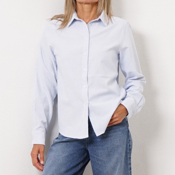 blusa de riscas oxford