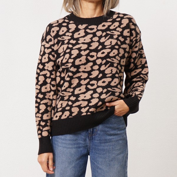 camisola em tricôt jacquard