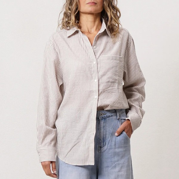 blusa de riscas c/ bolso