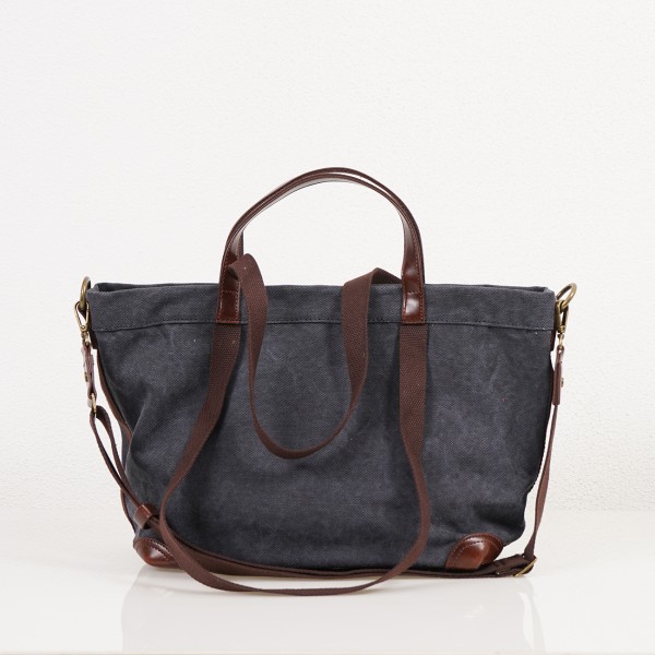 mala em lona/pele vintage