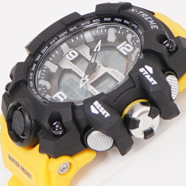 relógio em aço/bracelete aborrachada