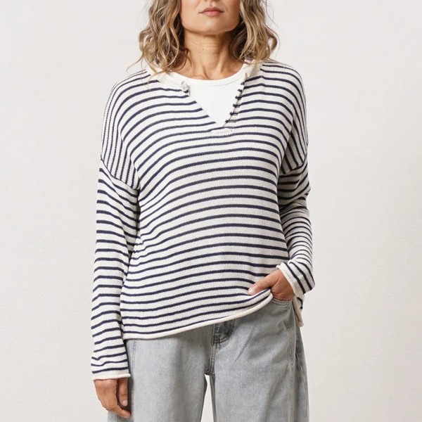 camisola de riscas em tricôt 