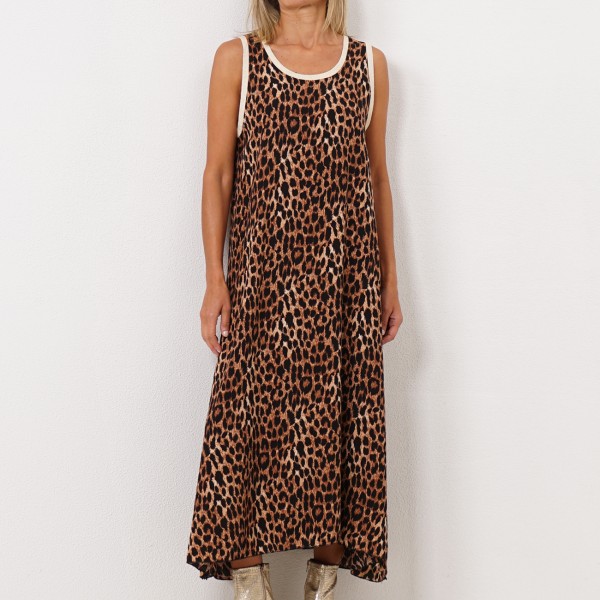 vestido em viscose (animal print)