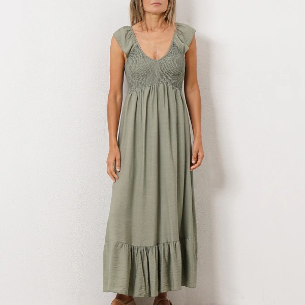 vestido c/ folhos e franzidos