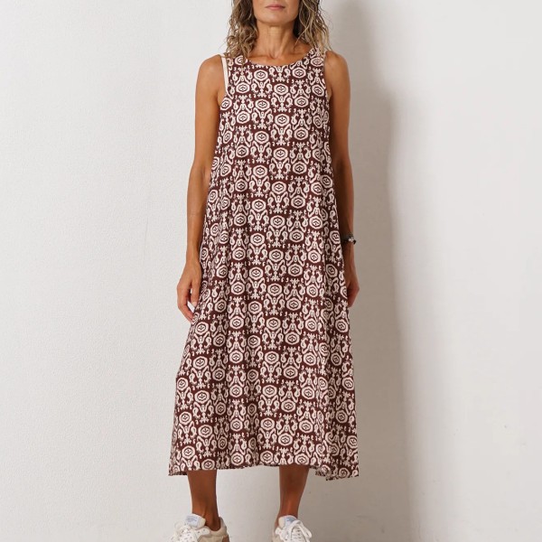 vestido evasé em crepe