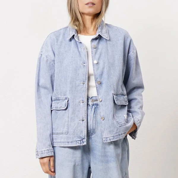casaco em ganga oversize vintage (premium)