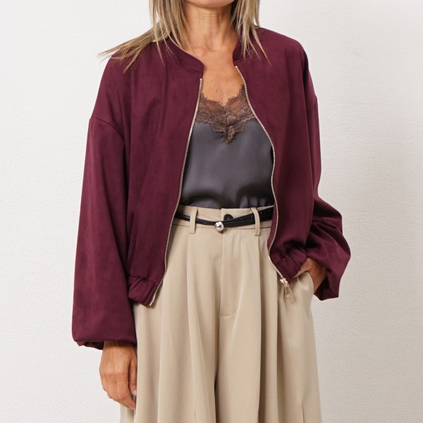 bomber de camurça (sintético)