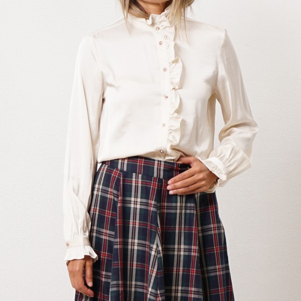 blusa acetinada c/ folhos