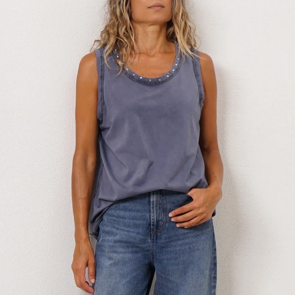 t-shirt alças vintage c/aplicação
