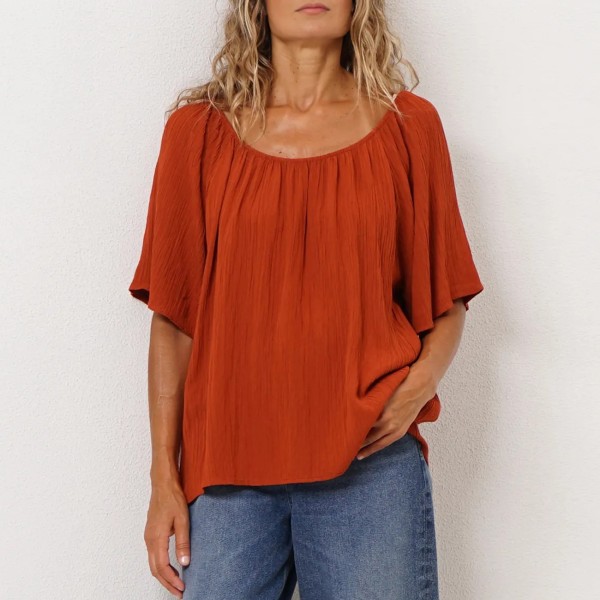 blusa crepe c/lurex