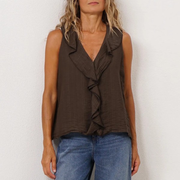 blusa crepe c/folhos