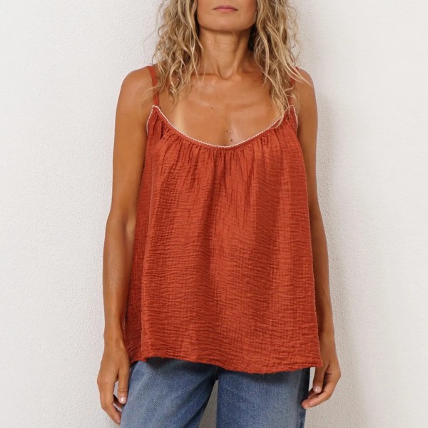 top em tencel bordado