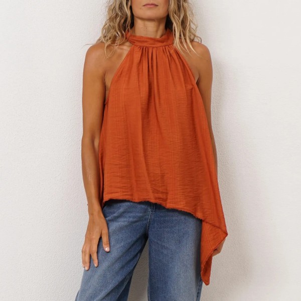 blusa crepe assimétrico