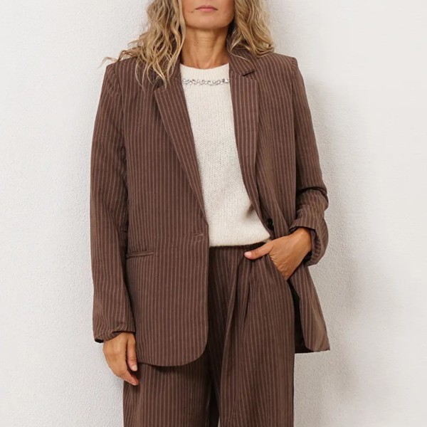 blazer de riscas oversize