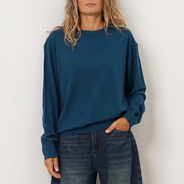 camisola em tricôt c/ lã