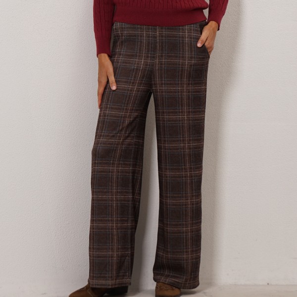 pantalonas de malha em xadrez