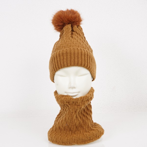 conjunto gorro/gola c/ polar no interior